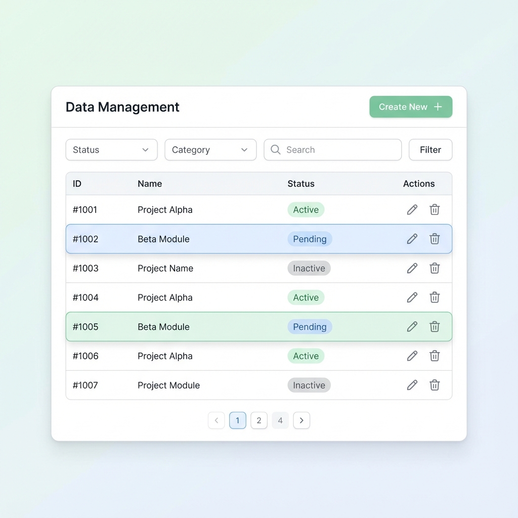 CRUD Support Dashboard